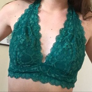FREE PEOPLE Galloon Lace Halter Bra
